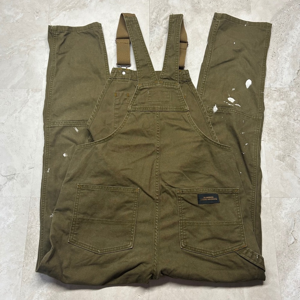 REI Cooperative Overalls Olive Green Womens Size 4 Double Knee Workwear Paint - Picture 3 of 8